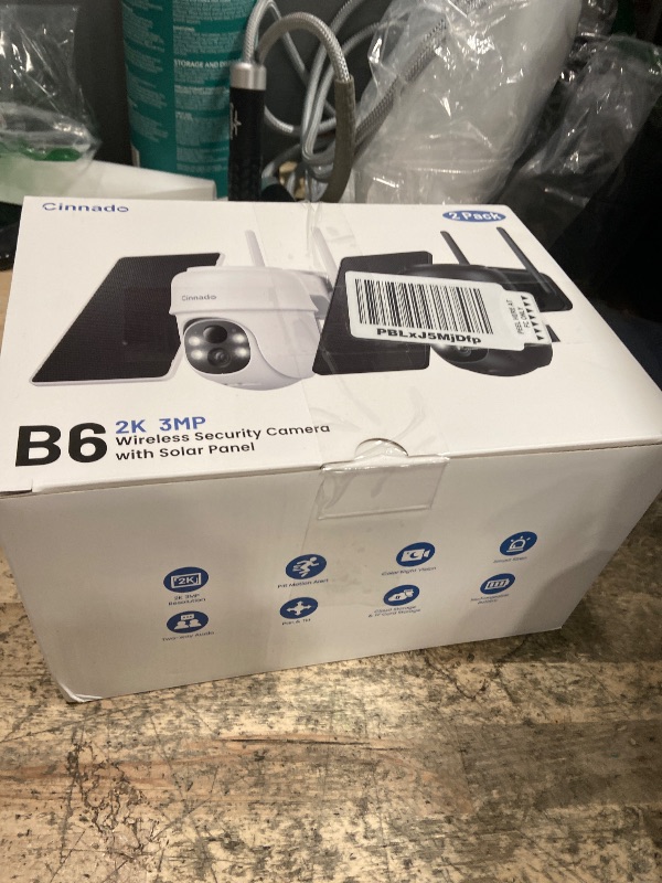 Photo 1 of 2K Cameras for Home Security-2.4G WiFi Outdoor Camera Wireless Solar/Battery Powered with solar panel, 360° Viewing, AI Human Detection, Color Night Vision, with SD Storage, Works with Alexa(2 Pack)