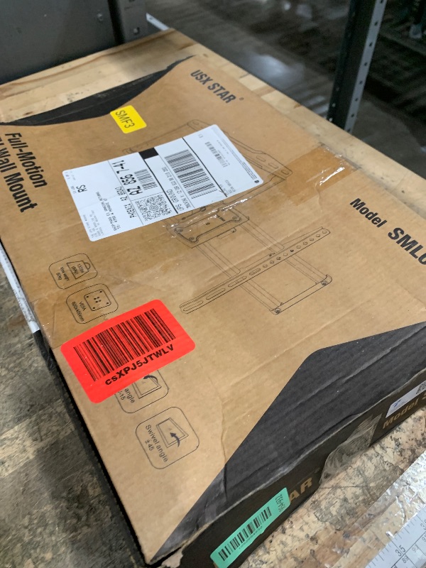 Photo 1 of **************MISSING PARTS-FOR PARTS ONLY**************
USX STAR UL Listed Full Motion TV Wall Mount Bracket for Most 37-86 inch TVs, Swivel Tilt Extension Level TV Mount, Max VESA 600x400mm, Holds up to 132lbs & 16" Wood Studs with Hole Drilling Templat
