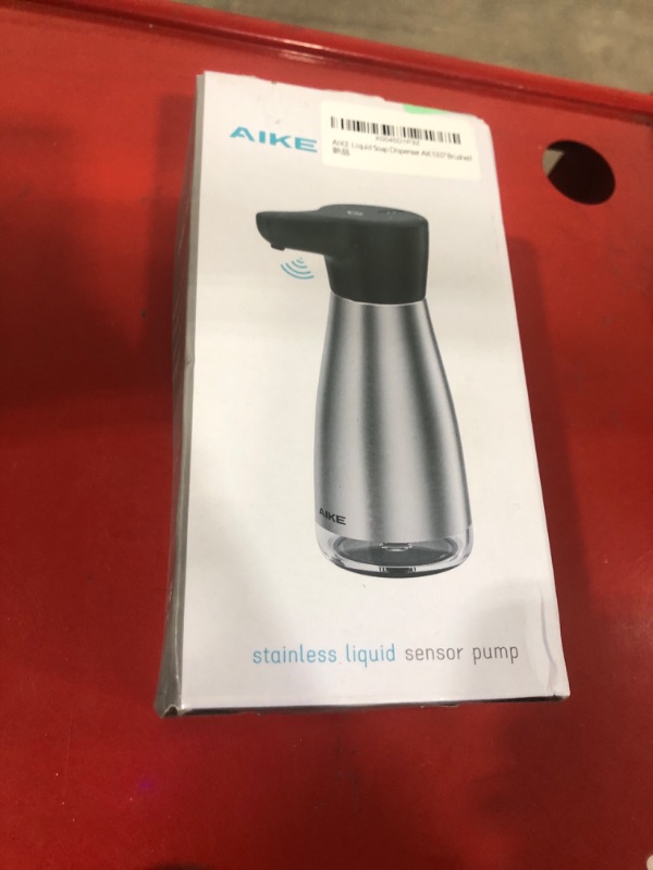 Photo 1 of **PARTIAL SET/MISSING POWER CORD** AIKE Magnetic Charging Waterproof Automatic Soap Dispenser for Liquid Soap Spot Resist Stainless Finish 14fl.oz. Model AK1337
