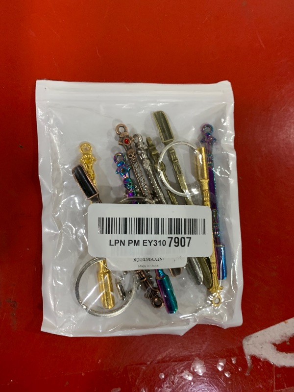 Photo 1 of 10 Pcs Mini Spoons, Tiny Metal Spoons Rhinestone Mini Shovels Keychain Medicine Spoon Pendants with Necklace Alloy Skull Small Spoon Home Kitchen Spices DIY Craft