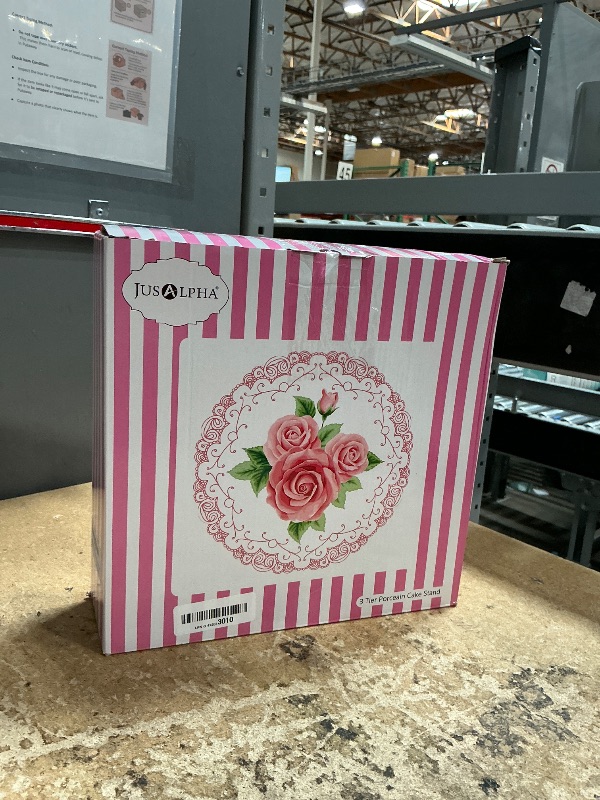 Photo 1 of *** BOTTOM PINK ONE BROKE***    3-Tier Ceramic Sering Stand,Cake Stand-Dessert Stand-Cupcake Stand-Tea Party Serving Platter (3 Color-Gold)