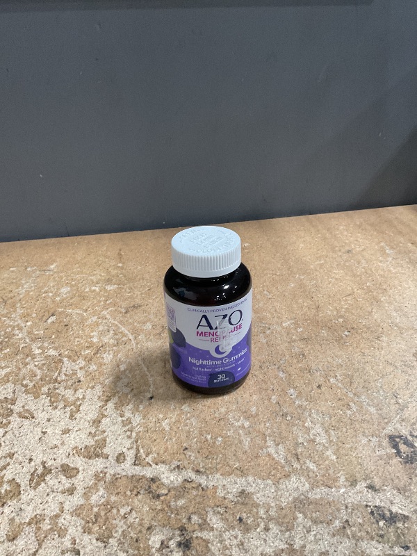 Photo 1 of *09/2026* AZO® Nighttime Menopause Gummies + Melatonin to Support Restful Sleep*, Clinically Proven Ingredient for Hot Flashes and Night Sweats, Menopause Supplements for Women - 30 Gummies