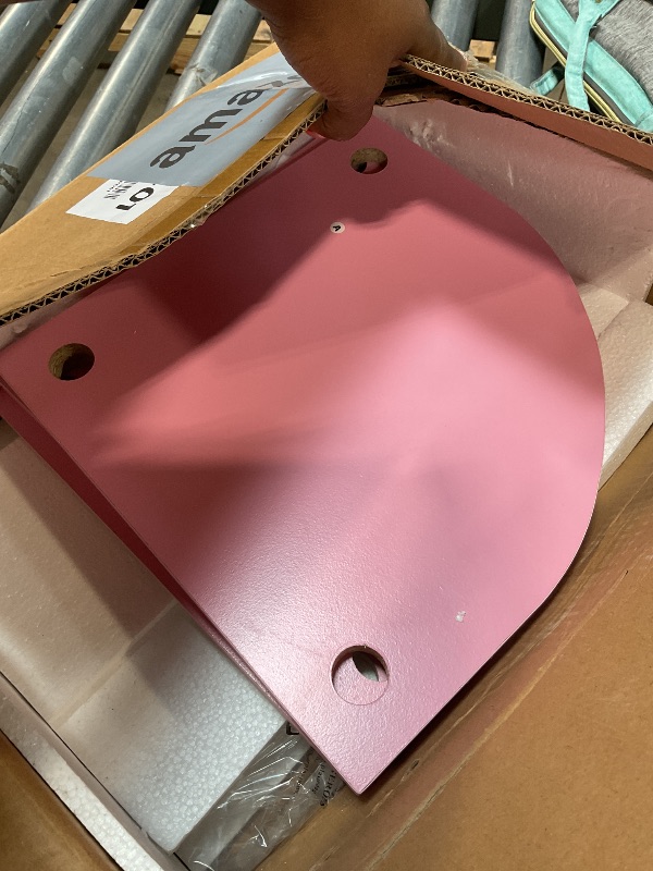 Photo 1 of **UNKNOWN MISSING PIECES** Corner Shelf Wall Mount, Set Of 3 Corner Floating Shelves With Cable Pink