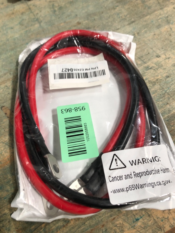 Photo 1 of 6 AWG Battery Cable 3FT 6 Gauge Pure Copper Battery Inverter Cables with 5/16 in Lugs Both Ends Power Inverter Wire Set for Automotive Solar Power Inverter Marine Boat RV Car Motorcycle (3FT)