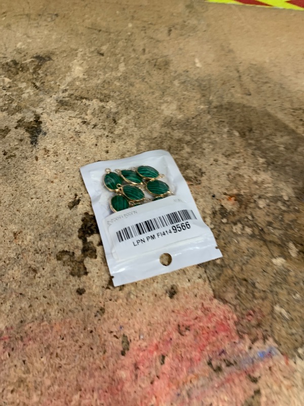 Photo 1 of 10 Pcs Natural Stone Connectors Faceted Egg Shape Pendants Links Malachite Charm for Jewelry Making