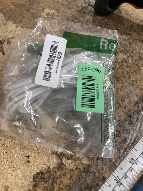 Photo 1 of 10FT RJ11 Cable Phone Cord for Landline & Telephone Cord for RJ11 to RJ11 Devices – Smooth, Clear Connections & Optimum Quality – Durable Phone Cable with 4 Gold-Plated Contact Pins (White)