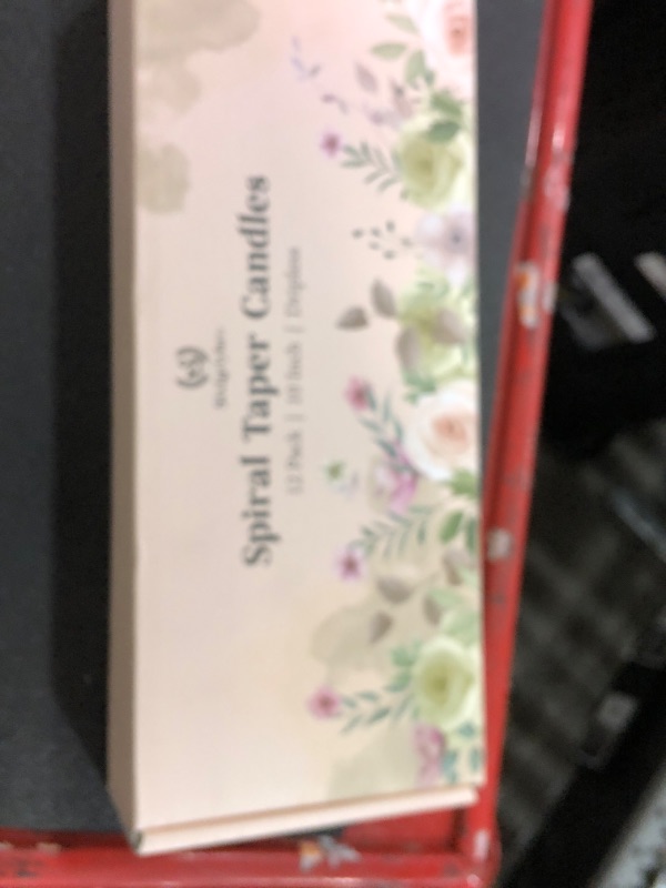 Photo 1 of 10 Inch Cream Spiral Taper Candles for Home Decoration, 12 Pack Candy-Color Candlesticks for Dinner Party Wedding Holiday