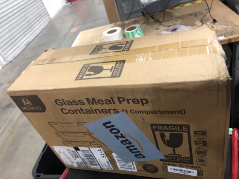 Photo 1 of [8-Pack,30 oz]Glass Meal Prep Containers,Glass Food Storage Containers,Airtight lunch Containers with Lids, Microwave, Oven, Freezer and Dishwasher