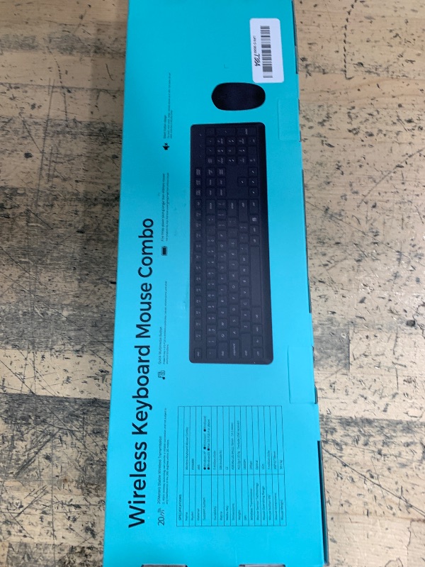 Photo 1 of Wireless Keyboard and Mouse Combo for Windows, 2.4G Full-Sized External Cordless Computer Keyboard Mouse Combo for Laptop PC Desktop Chrome Mac, Number Pad 1600 DPI Silent Mouse USB Receiver (Black)