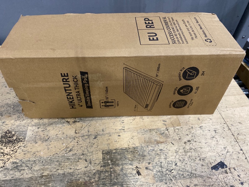 Photo 1 of **PUMP NOT INCLUDED** Hikenture Double Sleeping Pad for Camping, 4" Extra-Thick Camping Mattress 2 Person, Inflatable & Ultralight Sleeping Mat for Backpacking, Hiking (Navy Pumpsack, Full XL)