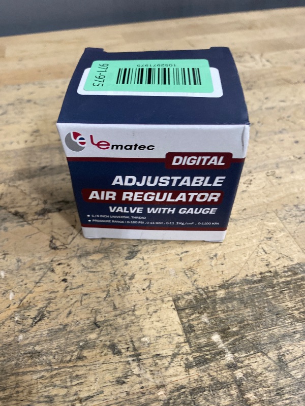 Photo 1 of LE LEMATEC Digital Air Pressure Regulator with LED Display Gauge, ¼ NPT Valve for Air Compressor, Tire Inflation, HVLP Spray Paint Gun, & Professional Air Tools, Compact & Heavy-Duty. DAR01B