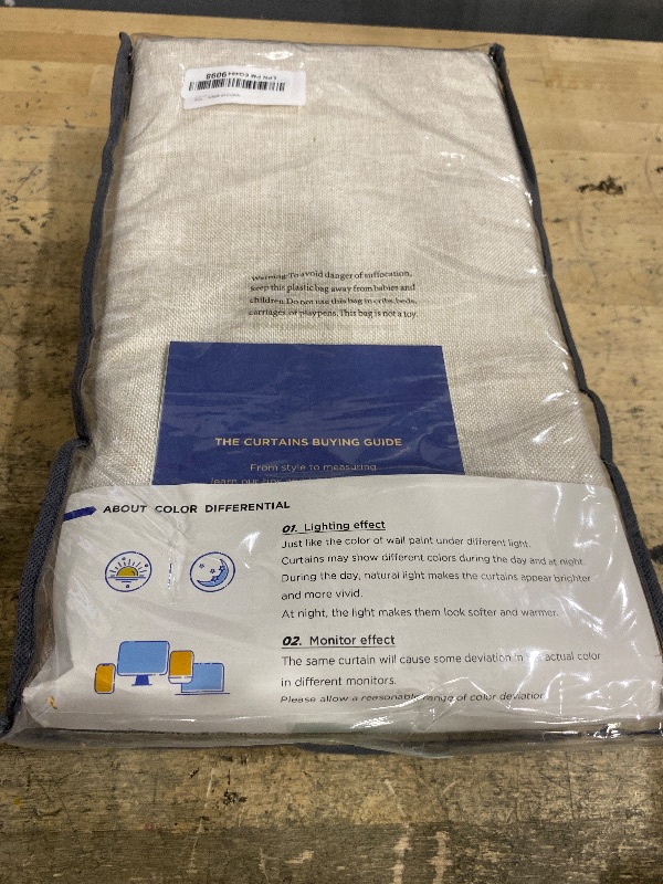 Photo 1 of 100% Blackout Shield Linen Blackout Curtains for Bedroom 108 Inches Long, Back Tab/Rod Pocket Living Room Drapes, Thermal Insulated Blackout Curtains 2 Panels Set, 50" W x 108" L,Cream