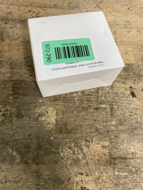 Photo 1 of 5/8" No Drill Curtain Rod Brackets for Poles Upgrade Adhesive Renter Friendly Nail Free Curtain Rod Hooks No Drilling Curtain Rod Holders Self Adhesive Curtain Rod Hooks Up to 25 lb (4Pcs Black)