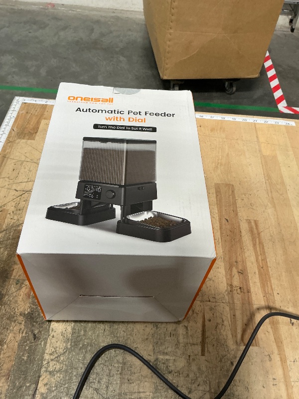 Photo 1 of **MISSING FOOD CATCHER FOR THE BOTTOM** oneisall Automatic Cat Feeder for 2 Cats, 20 Cups/5L Automatic Cat Food Dispenser for Small Pets Indoor, Timed Cat Feeder for Dry Food