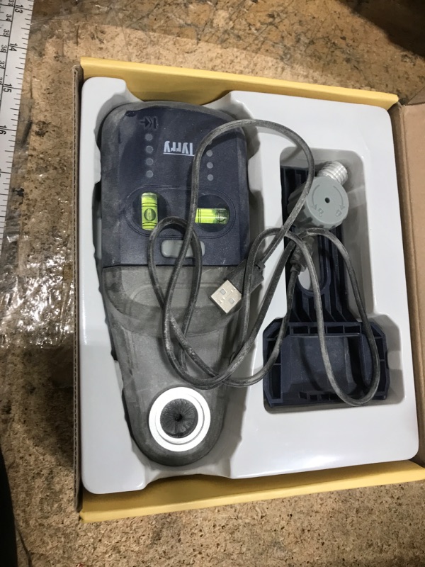 Photo 1 of ***SEE NOTES***
Tyrry 4-in-1 Laser Level Tool with Line Laser, Drill Dust Collector, Wall Bracket, Electronic Vacuum Suction Cup, 1800 mAh Battery, Leveler Tool Perfect for Picture Hanging, Painting, Home Renovations