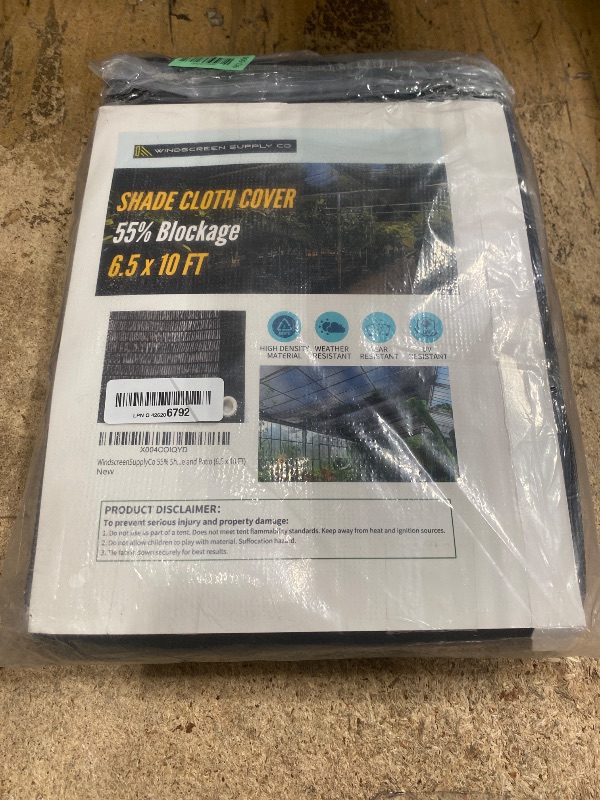 Photo 1 of [WindscreenSupplyCo] 55% 6.5 x 10 FT Shade Cloth Sun Shade Net with Grommets Sunblock Mesh Tarp for Garden Plants Cover Greenhouse and Patio