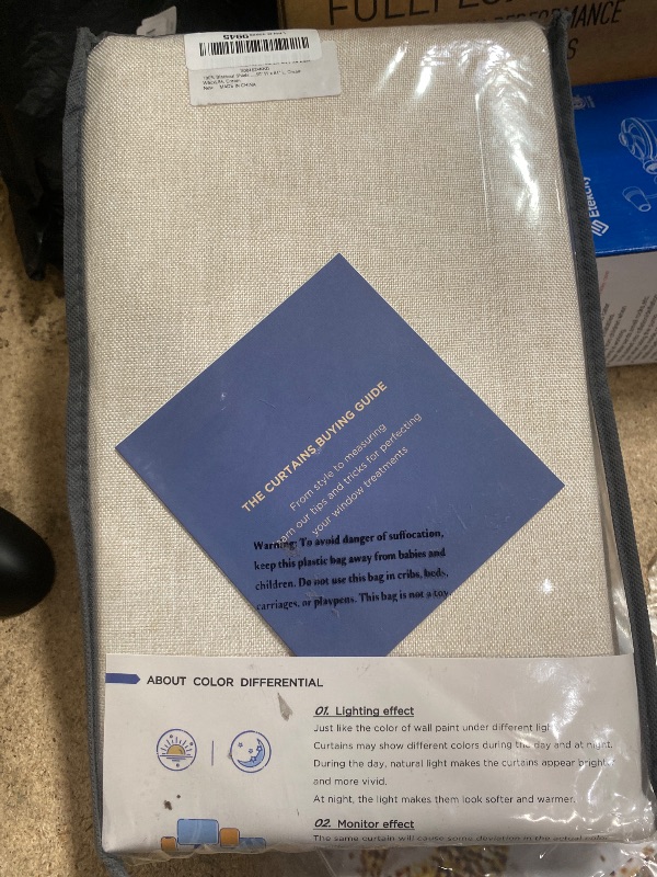 Photo 1 of 100% Blackout Shield Linen Blackout Curtains for Bedroom 84 Inches Long, Back Tab/Rod Pocket Living Room Drapes, Thermal Insulated Blackout Curtains 2 Panels Set, 50" W x 84" L, Cream