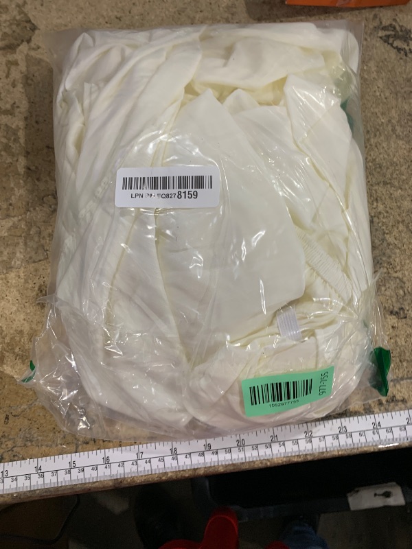Photo 1 of (bagged) (used/fair) Biscaynebay Wrap Around Bed Skirts for King & Cal King Beds 18" Long Drop, Ivory Adjustable Elastic Dust Ruffles Easy Fit Wrinkle Resistant Silky Luxurious Fabric Machine Washable