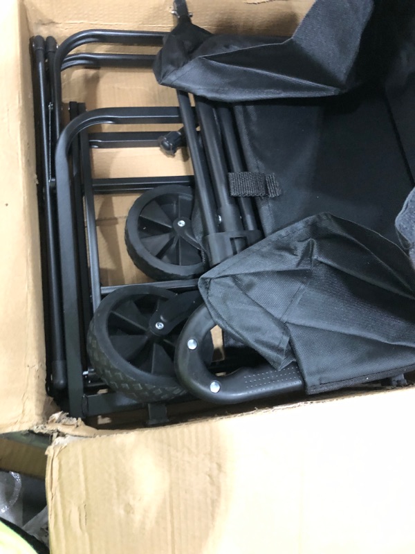 View 3 of *******************Missing one wheel*************
Collapsible Wagon 220 lbs, Heavy Duty Wagon Carts Foldable, Portable Wagons for Groceries, Beach Cart with All-Terrain Wheels & Drink Holders, Utility Wagon for Shopping, Sports, Camping, Black
