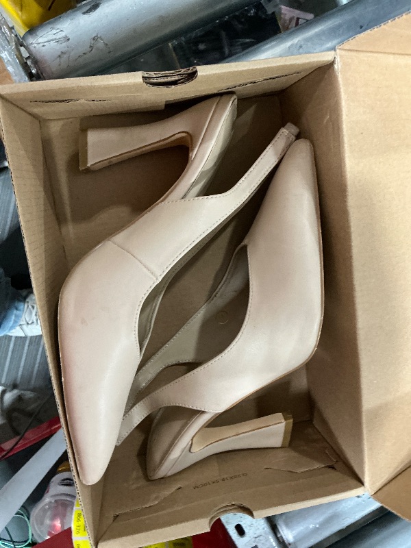 Photo 1 of (SIZE 9) (USED/FAIR) gihubafuil Womens Slingback Kitten Heels Closed Pointed Toe Wedding Party Dress Pumps Shoes Nude 9