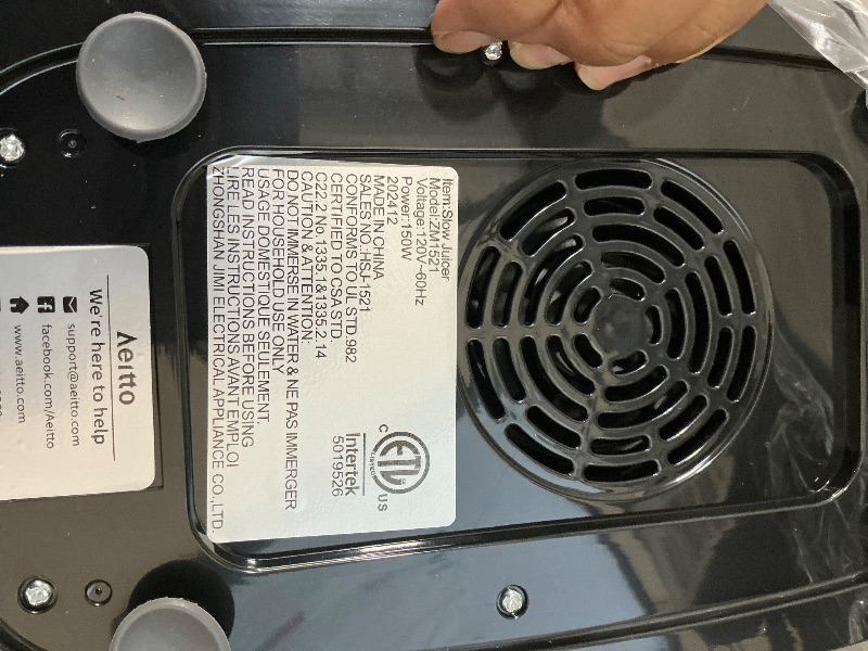 Photo 1 of **MISSING PARTS/PARTIAL SET**Aeitto Cold Press Juicer Machines, 3.6 Inch Wide Chute, Large Capacity, High Juice Yield, 2 Masticating Juicer Modes, Easy to Clean Slow Juicer for Vegetable and Fruit, Silver