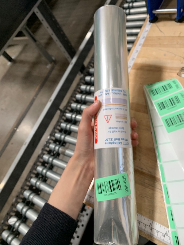 Photo 1 of 100 ft Clear Cellophane Wrap Roll (31.5 in x 100 ft) - 3 Mil Thicken Cellophane Roll, Clear Cellophane Bags Large, Clear Wrapping Paper for Flower Gift Baskets Wrap (31.5" fold into 16")
