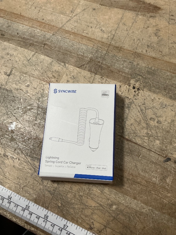 Photo 1 of [Apple MFi Certified] Syncwire iPhone Car Charger 32W Super Fast Car Phone Charger Cigarette Lighter USB Car Adapter with Build-in 5FT Coiled Lightning Cable for Apple iPhone 14/13/12/11/XR/Max, iPad