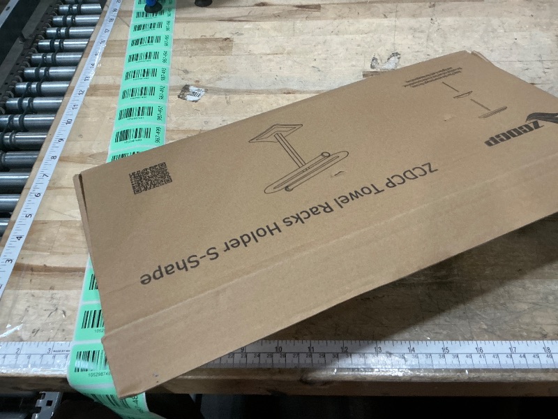 Photo 1 of **UNKNOWN DAMAGES/ MISSING PIECES** ZCDCP Hand Towel Holder Stand, S-Shape Countertop Towel Stand with Wood Base Freestanding Towel Rack for Bathroom