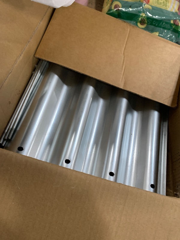 Photo 1 of **Parts Only** Land Guard 8ft Galvanized Raised Garden Bed Kit, Raised Garden Boxes Outdoor, Oval Metal Raised Garden Beds for Vegetables, Silver,108 Gallon Capacity(with 10 Connecting rods)