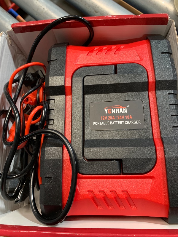 Photo 1 of (used) YONHAN Battery Charger 20A 12V/24V LiFePO4 Lead Acid Fully Automatic Battery Maintainer, Car Battery Trickle Charger Automotive w/Repair