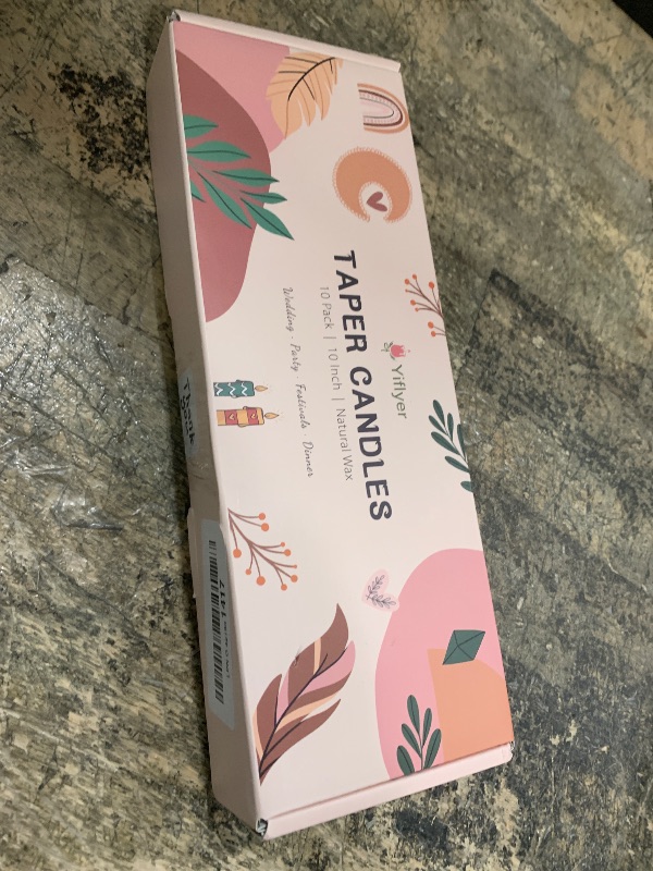 Photo 1 of 10 Inch Pale-Pink Taper Candles for Home Decoration, 10 Pack Unscented Candlesticks for Dinner Wedding Party, Smokeless and Dripless Candle Sticks