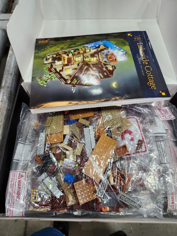 Photo 1 of ***************Missing parts***********
INSOON Wood Cabin Building Set with Light, 2570 PCS Wooden Forest House Mini Building Block Toy with Waterwheel Pond Animals, Big House Construction Model for Adults Teens Kids Boys Girls 10-12+