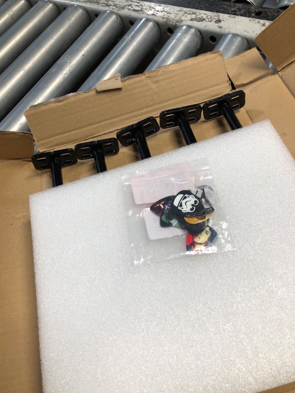 Photo 1 of ***PARTIAL SET missing accessories - PRICE ADJUSTED*** 8pcs Wall Shelf Brackets Heavy Duty Floating Shelf Bracket Hidden,Invisible Black Shelving Brackets Decorative Floating Shelf Hardware Heavy Duty,Metal Shelf Support Bracket(8"-8pcs)