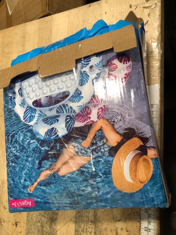 Photo 1 of [2025 New Upgraded] Pool Floats for Adult -Floating Lounge Chairs,Inflatable Pool Floats with Cup Holders 2 Repair Patch Suit for Swimming Pools, Beach, Pool Toys,Backyard Party,Lakes?2 Packs