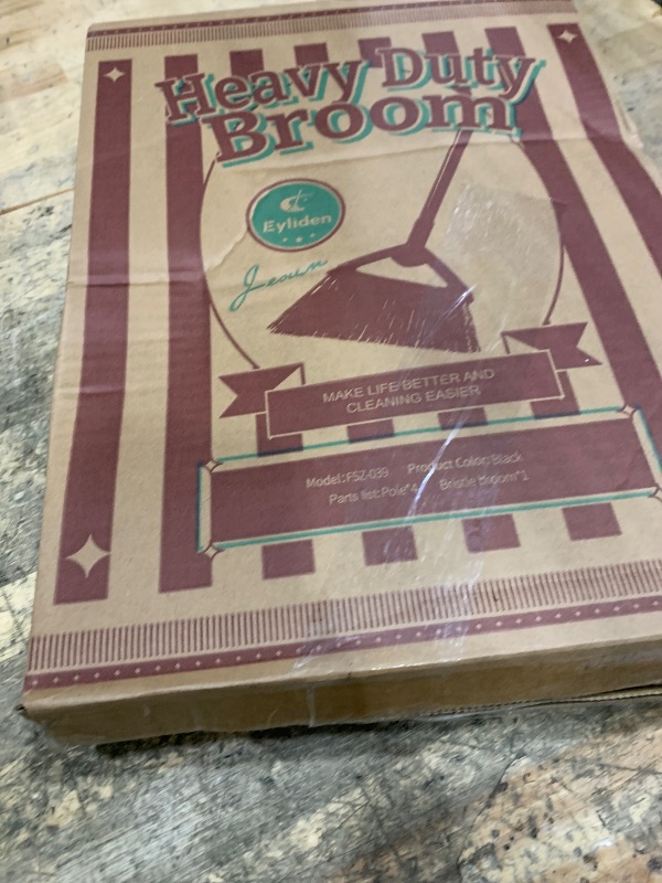 Photo 1 of **MISSING ASSEMBLY PIECES** Eyliden Broom, Angle Broom with 57" Long Handle - Fit Heavy-Duty Cleaning, Also Works Well Fine Dust - Commercial Outdoor Indoor Sweeper for Courtyard, Sidewalk, Deck, Kitchen, Lobby, Garage, Black