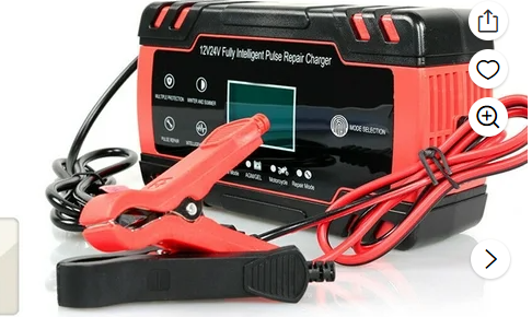 Photo 1 of 12V/24V/8A Smart Battery Charger Pulse Repair Maintainer with LCD Dispaly for Car, Truck, Motorcycle, Boat, SUV, ATV