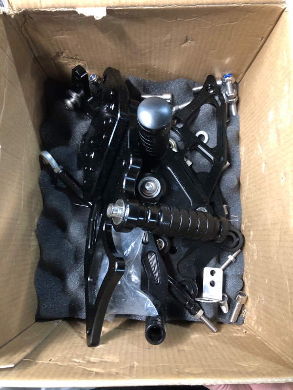 Photo 1 of (UNTESTED) (PARTIAL SET) JFG RACING Motorcycle Rearsets, Rear Sets Foot Pegs For Ninja 250 13-16 NINJA 300 13-16 Z300 13-16 NINJA 300R EX300 13-14 CNC Adjustable(Black)