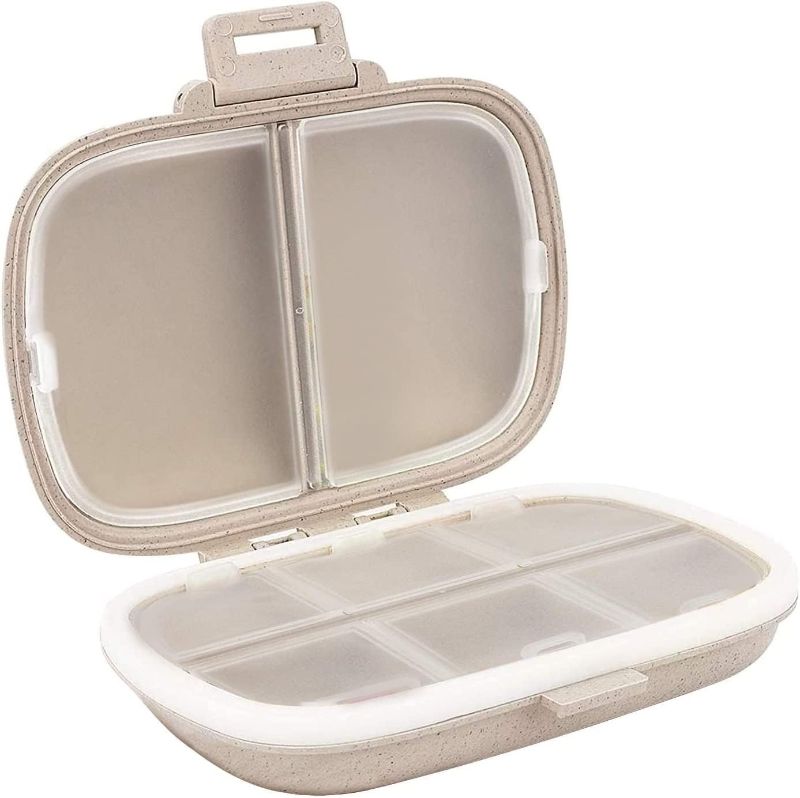 Photo 1 of 
Holii Travel Pill Organizer, 8 Compartments Portable Pill Case, Daily Pill Box to Hold Vitamins, Small Pill Container for Pocket Purse Medicine Organizer?Khaki