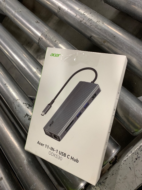 Photo 1 of Acer 11 in 1 USB C HUB Multiport Adapter with 4K@60Hz HDMI, 1080P VGA, 2x10Gbps USB C, 2x5Gbps USB A, 100W PD Port, 1000Mbps Ethernet, SD/TF, Dual Monitor Docking Station for PC, Laptop, Desktop