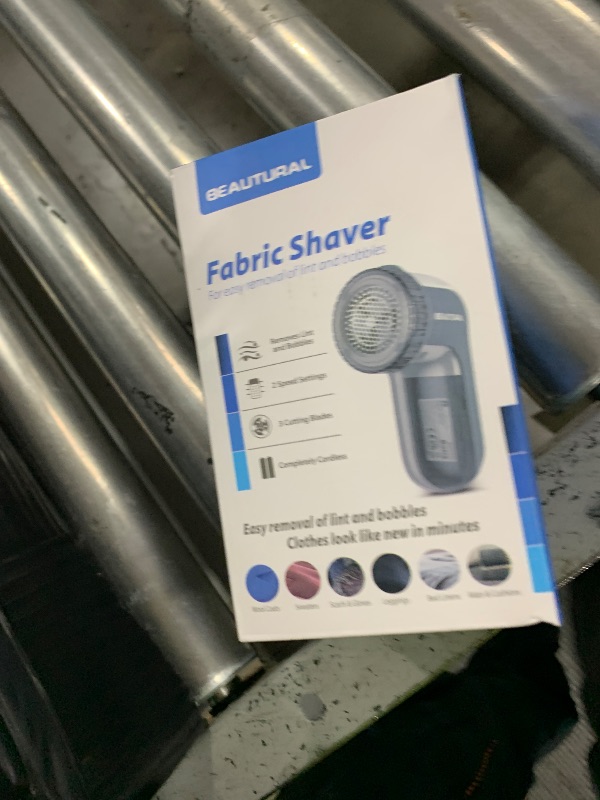 Photo 1 of BEAUTURAL Fabric Shaver and Lint Remover, Sweater Defuzzer with 2-Speeds, 2 Replaceable Stainless Steel Blades, Battery Operated, Remove Clothes Fuzz, Lint Balls, Pills, Bobbles Gray
