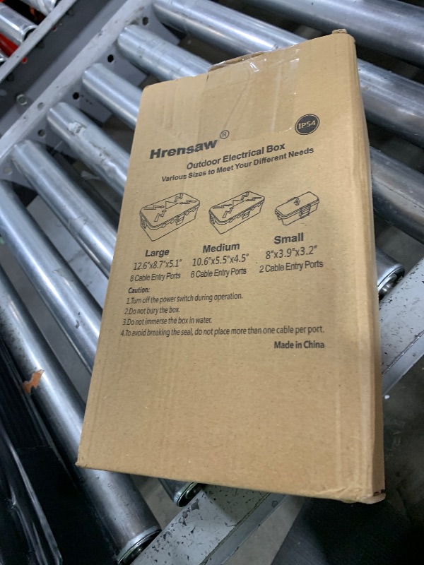 Photo 1 of Hrensaw Medium Outdoor Electrical Box(10.6x5.5x4.5inch),Weatherproof Connection Box w/6 Cable Entry,IP54 Waterproof Extension Cord Cover Protect Power Strip,Timer,Plug,Holiday Lights,Black