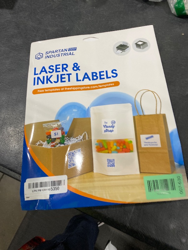 Photo 1 of 1" X 1" Square Printable Labels Compatible with Inkjet and Laser Printers - 30 Sheets, 1890 Matte White Paper Stickers for QR Codes, Barcodes, and Price Tags - Spartan Industrial Template S001