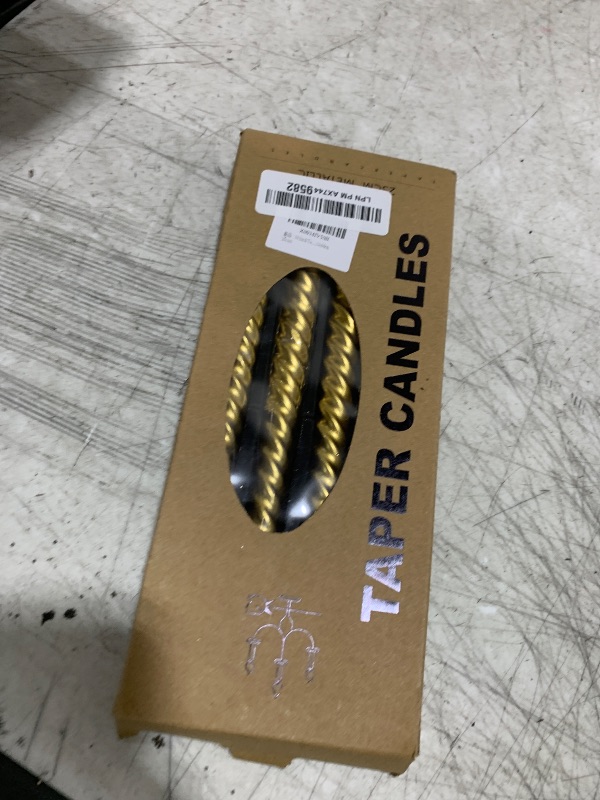 Photo 1 of 10 Inch Taper Spiral Candle Set of 4 - Tapered, Long, Smokeless, 8 Hr Burn Time - Golden, 25cm - Perfect for Home, Dinner, Party, Wedding, Halloween, Christmas