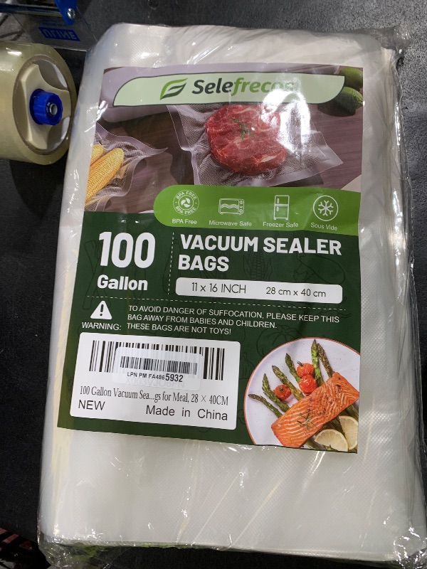 Photo 1 of 100 Gallon Vacuum Sealer Bags, Heavy Duty BPA Free 11 x 16 Inch Vacuum Seal Bags for Food Saver, Seal a Meal, Weston. Commercial Grade Vacuum Food Storage Bags for Sous Vide Freezer Storage Meal Prep