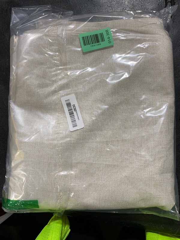 Photo 1 of 100% Blackout Shield Linen Blackout Curtains for Bedroom 92 Inches Long, Back Tab/Rod Pocket Living Room Drapes, Thermal Insulated Blackout Curtains 2 Panels Set, 50" W x 92" L,Cream