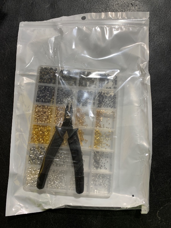 Photo 1 of 2220 Pieces Crimp Beads for Jewelry Making, Acejoz Knot Covers, Crimp Tubes and Wire Guardians with Crimping Pliers for DIY Jewelry Bracelets Necklaces Making