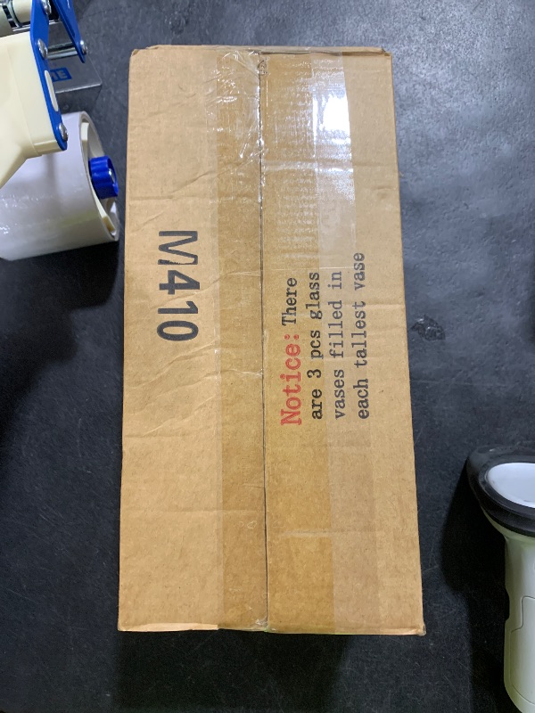 Photo 1 of 4 Pack Glass Cylinder Vases 4,6,8,10 Inch Tall Clear Flower Vase Hurricane Floating Candle Holder for Table Centerpiece Wedding Home Decor