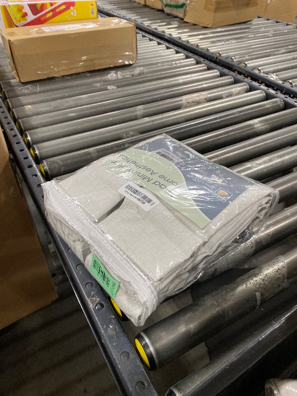 Photo 1 of 100% Light Blocking Pinch Pleat Linen Curtains 84 Inch Length 2 Panels Set Thermal Insulated Black Out Natural Linen Pleated Drapes for Bedroom Dining Living Room Neutral Cream Blackout Curtains 7FT