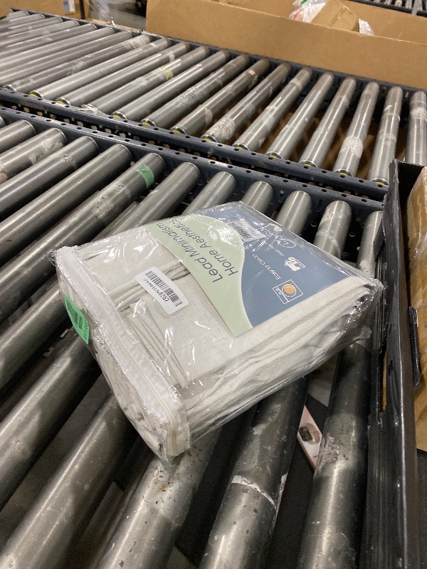 Photo 1 of 100% Light Blocking Pinch Pleat Linen Curtains 84 Inch Length 2 Panels Set Thermal Insulated Black Out Natural Linen Pleated Drapes for Bedroom Dining Living Room Neutral Cream Blackout Curtains 7FT