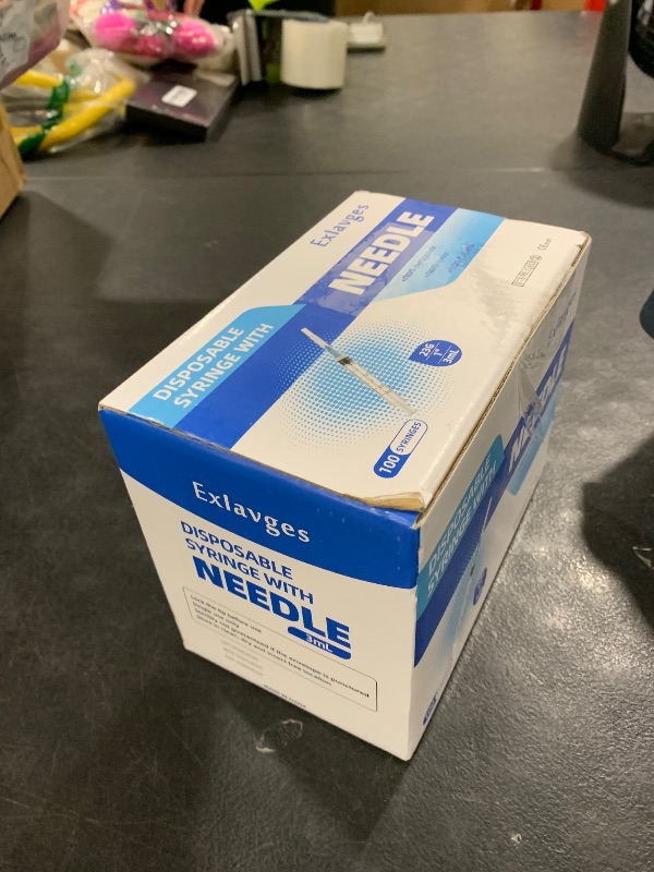 Photo 1 of 100 Pack Disposable 3ml/cc Lab Syringes with 23Ga 1 Inch Needle Luer Lock, Individually Sealed Packed